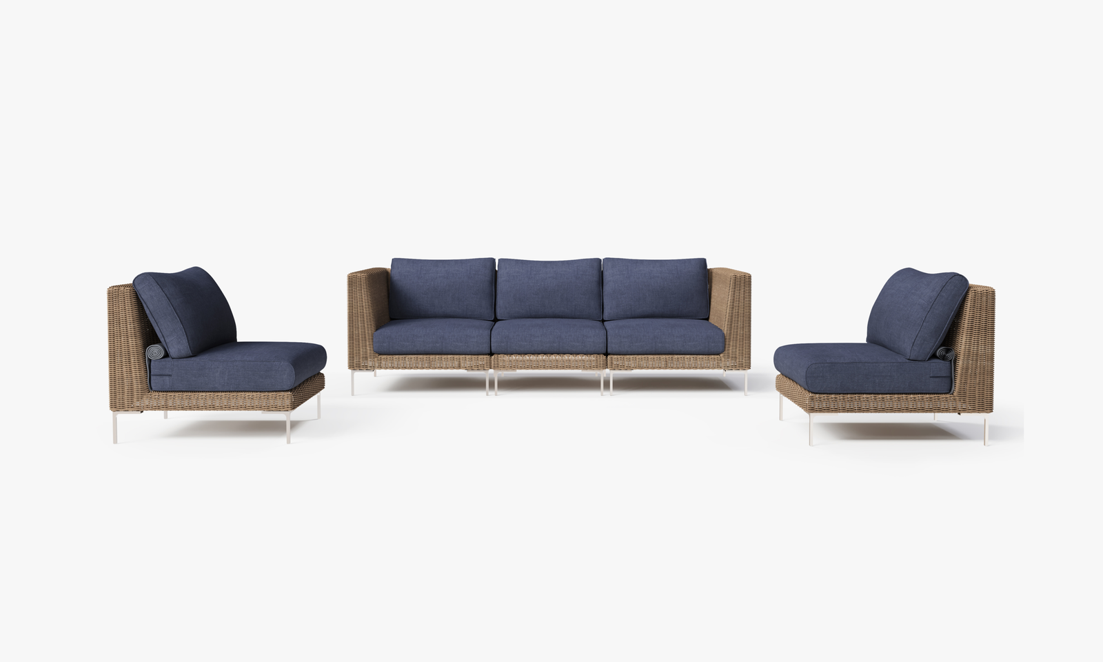 Wicker Patio Sofa Set